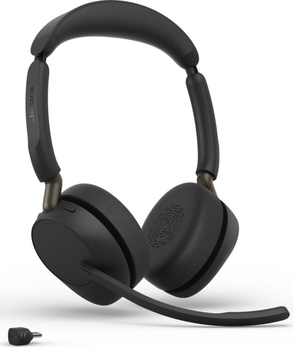 Jabra Evolve3 65 UC Stereo Link 390c Wireless Bluetooth Headset Black
