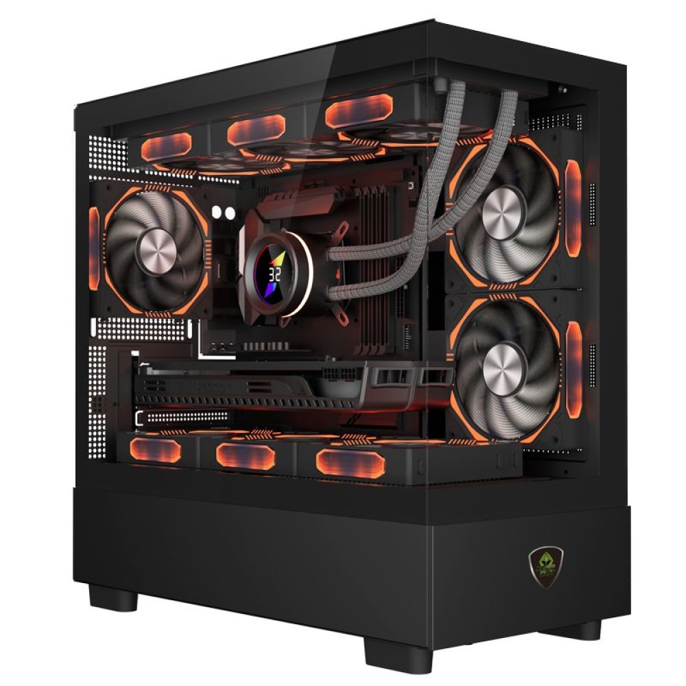 Keep Out XC-301 GLASS RGB Tempered Glass Black