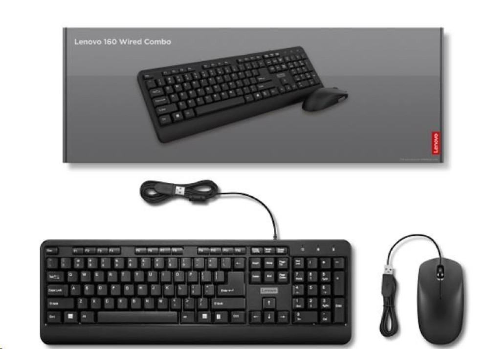 Lenovo 160 Wired USB Keyboard Black US