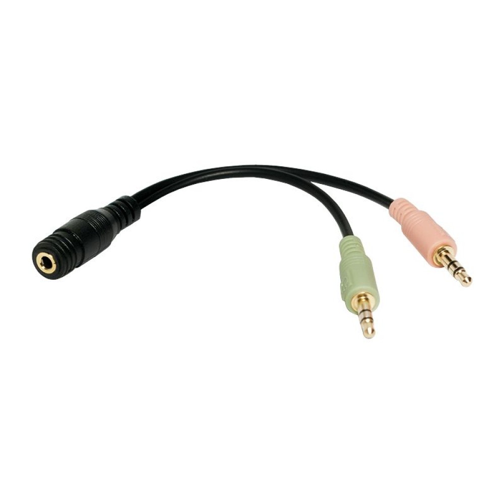 Logilink Audio jack adapter 4-pin 3.5mm stereo female to 2x 3.5mm male