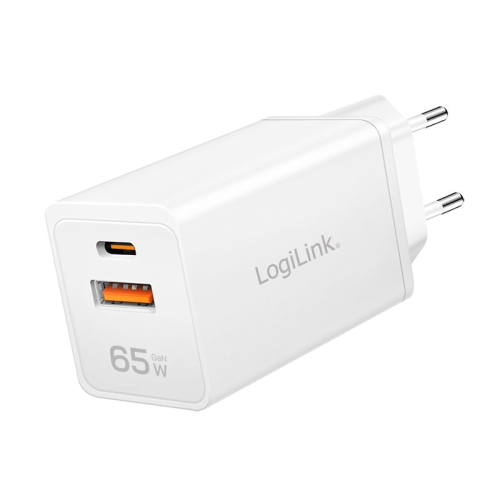 Logilink Dual USB socket adapter 65W White