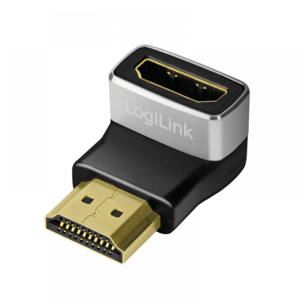 Logilink HDMI adapter A/M to A/F 90° angled 8K/60 Hz Black/Grey