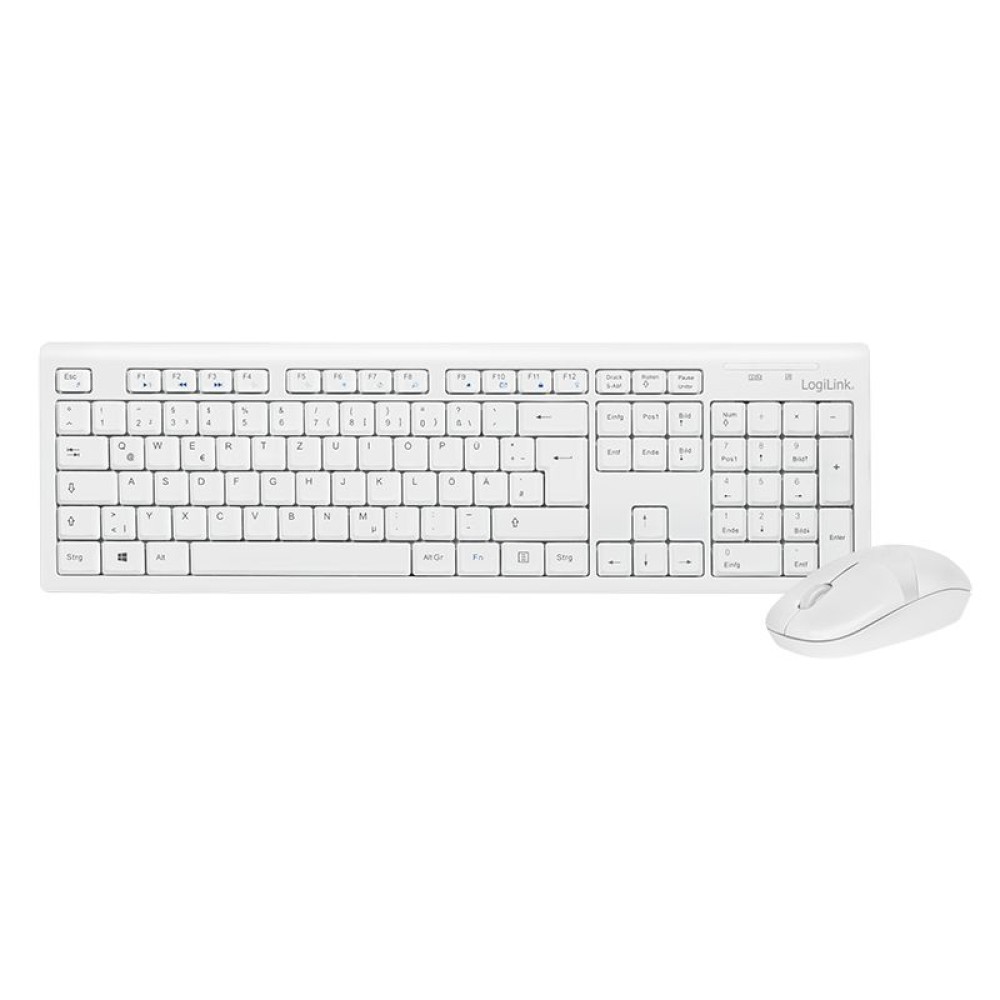 Logilink ID0104W Wireless Keyboard Combo White DE