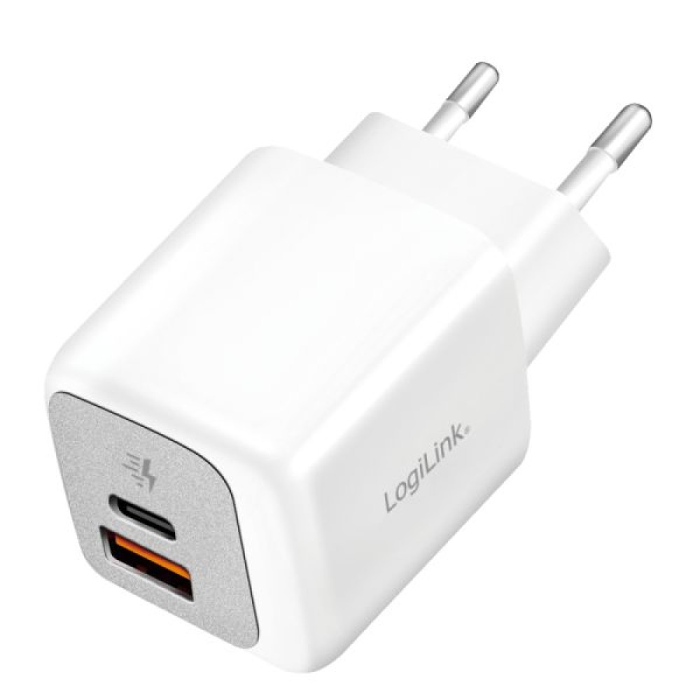 Logilink USB charger 1x USB-C (PD), 1x USB-A 20W White
