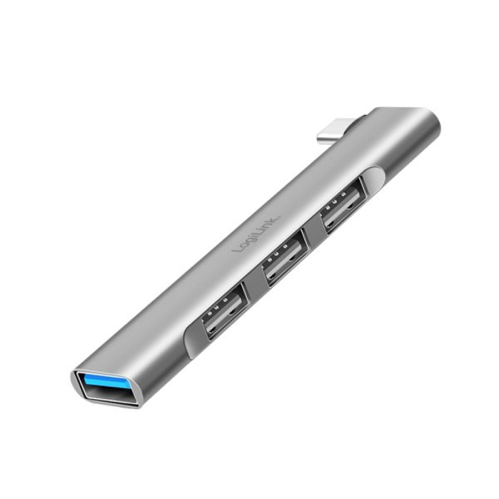 Logilink UA0437 Ultraslim 4-Port USB-C-Hub Aluminium