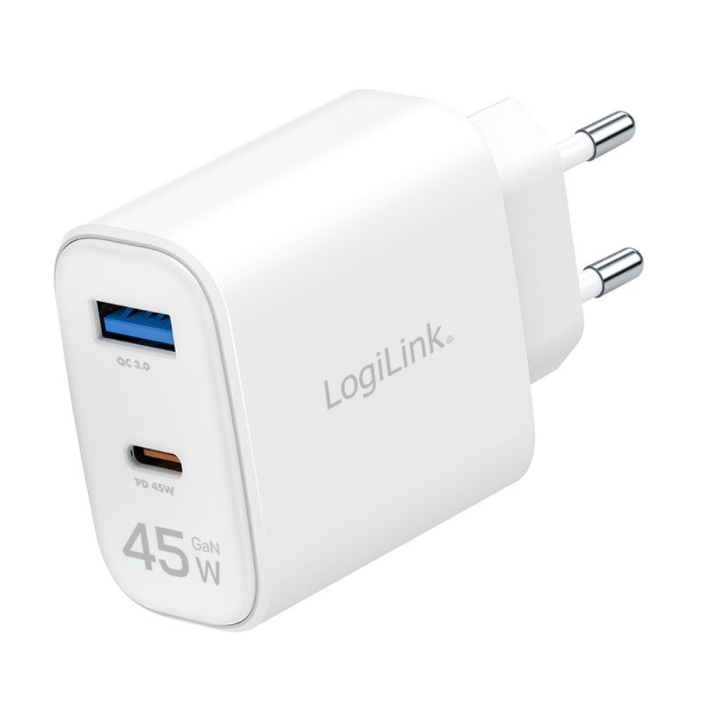 Logilink USB-A/C charger 45W White