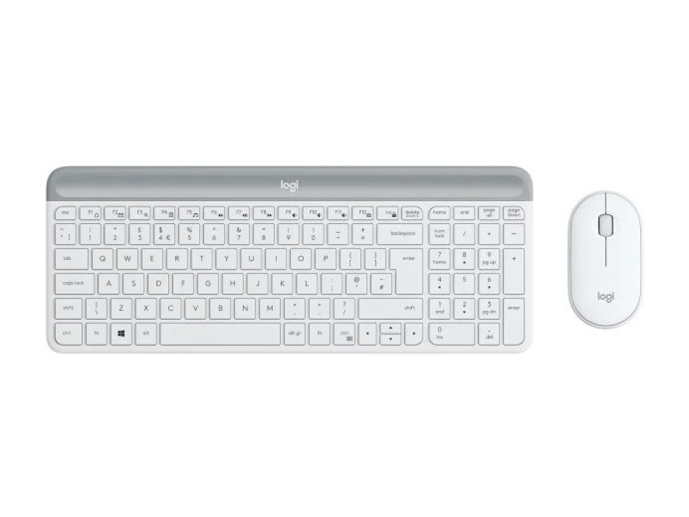 Logitech MK470 Slim Wireless Keyboard and Mouse Combo Off-white UK