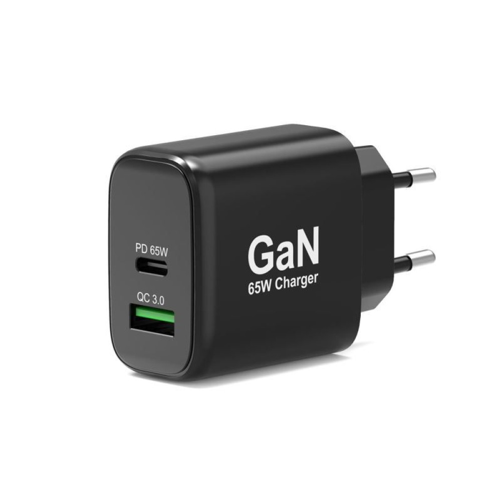 Port Designs 4-in-1 Starter Pack 65W GaN Charger + cables + converter Black