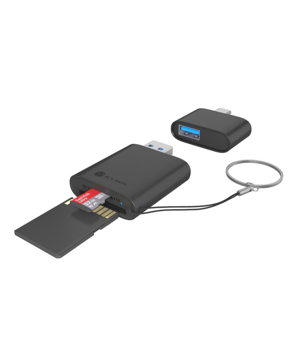 Raidsonic IcyBox IB-CR204-CU3 2-in-1 Card Reader Black