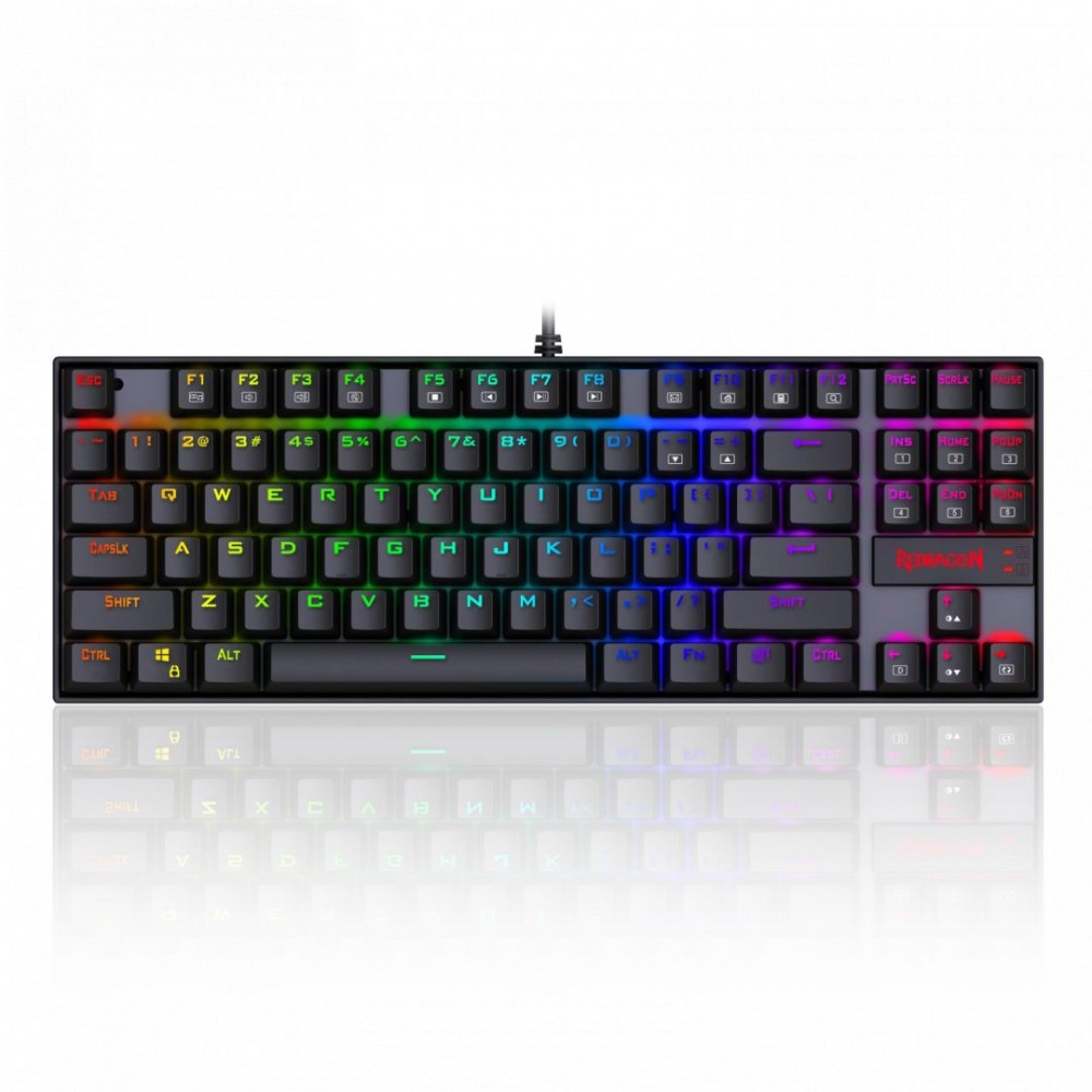 Redragon Kumara RGB Backlit Mechanical Gaming Keyboard Brown Switches Black HU