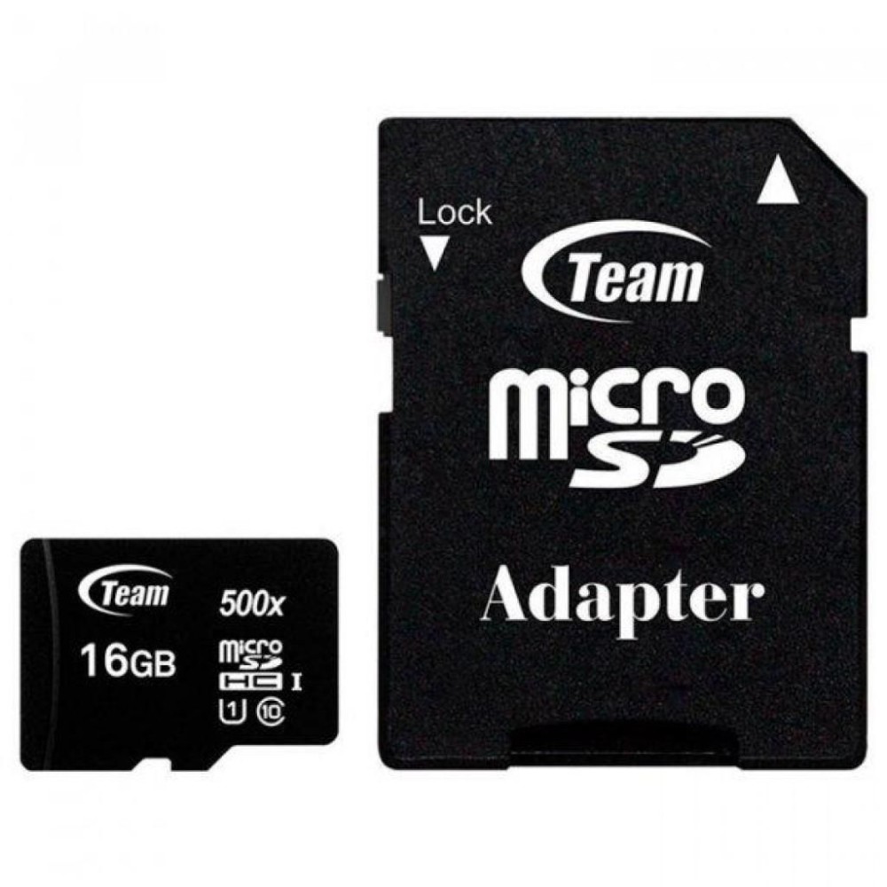 TeamGroup 16GB microSDHC Class10 UHS-I Black + adapterrel