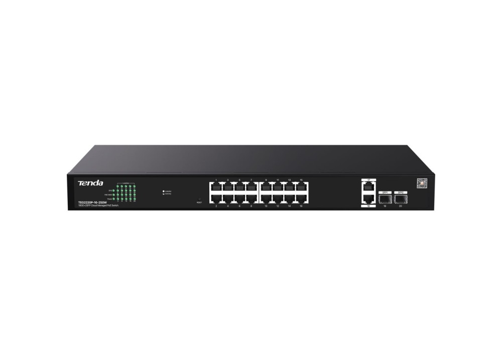 Tenda TEG2220P-16-250W 18GE+2SFP Cloud Managed PoE Switch