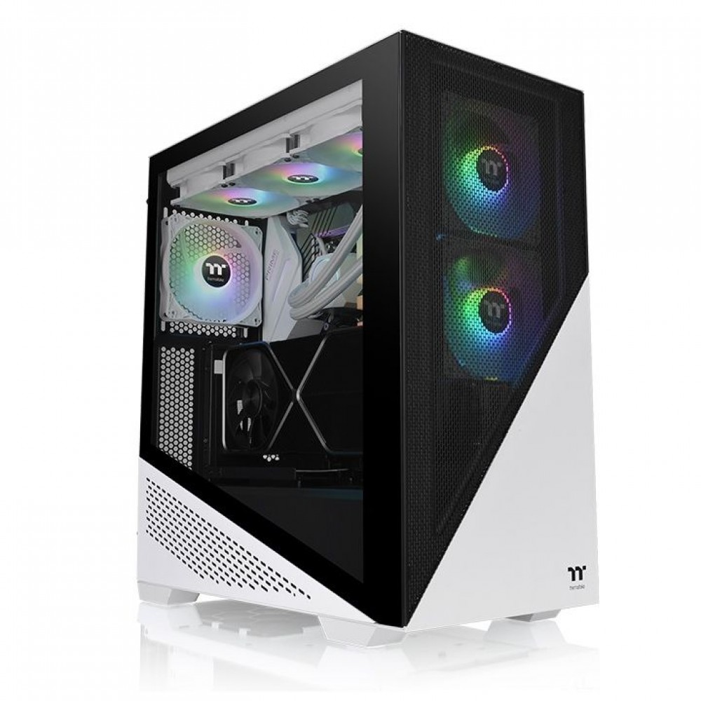 Thermaltake Divider 370 TG Snow ARGB Mid Tower Chassis Tempered Glass White/Black