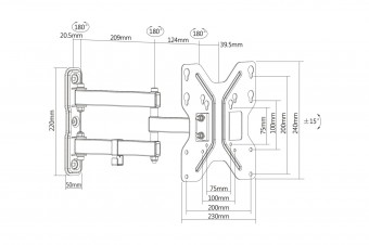 Digitus 3D Universal TV/Monitor Mount up to 107cm (42