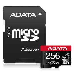 A-Data 256GB microSDXC High Endurance UHS-I U3 Class 10 V30S + adapterrel