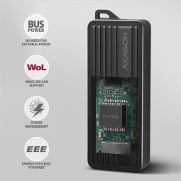 AXAGON ADE-10GR Type-C USB3.2 Gen 2 - 10 Gigabit Ethernet 10/100/1000/2500/5000/10000 Adapter Aluminum/Black