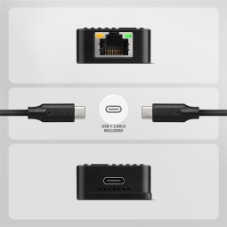 AXAGON ADE-10GR Type-C USB3.2 Gen 2 - 10 Gigabit Ethernet 10/100/1000/2500/5000/10000 Adapter Aluminum/Black