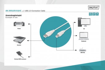 Assmann USB 2.0 connection cable, type A - B