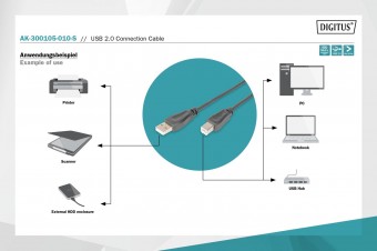 Assmann USB 2.0 connection cable, type A - B