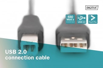 Assmann USB connection cable, type A - B
