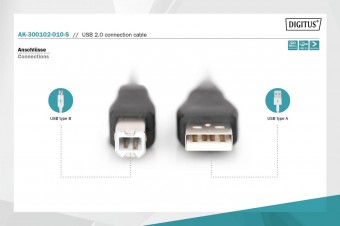 Assmann USB connection cable, type A - B