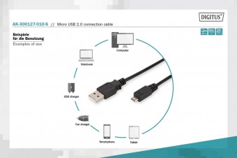 Assmann USB connection cable, type  A - micro B