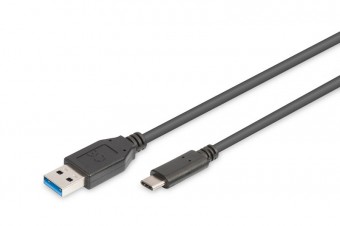 Assmann USB Type-C connection cable type C to A M/M 1m Black