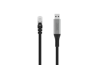 Assmann USB3.2 Gen1 - RJ45 CAT6A S/FTP Ethernet cable 1Gbit/s 3m Black