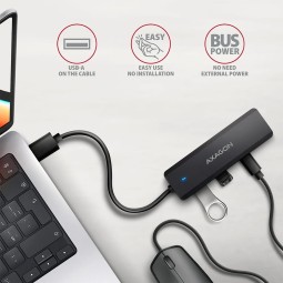 AXAGON 4-portos USB3.2 HUB Black