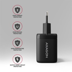 AXAGON ACU-PQ100 GaN Wall Charger 100W for laptops and phones Black