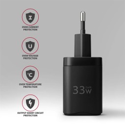 AXAGON ACU-PQ33 GaN Wall Charger 33W for phones and tablets Black