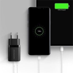 AXAGON ACU-PQ33 GaN Wall Charger 33W for phones and tablets Black
