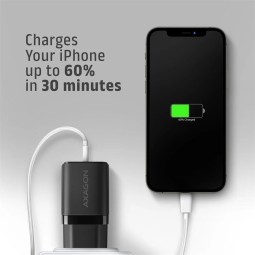 AXAGON ACU-PQ33 GaN Wall Charger 33W for phones and tablets Black