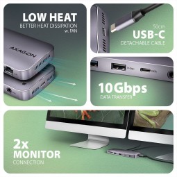 AXAGON HMC-12GM2 USB-C 10GBPS GEN2COMBO 12IN1 HUB