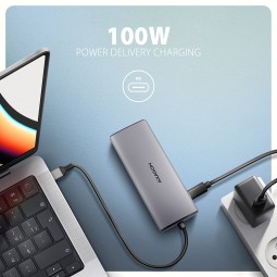 AXAGON HMC-6G2L USB-C 10Gbps 6in1 Hub Silver