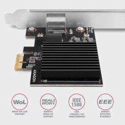 AXAGON PCEE-10GR PCIe Adapter 10 Gigabit Ethernet Realtek PXE w. SP & LP