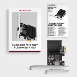 AXAGON PCEE-10GR PCIe Adapter 10 Gigabit Ethernet Realtek PXE w. SP & LP