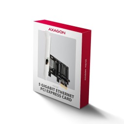 AXAGON PCEE-G50 PCIe Adapter 5 Gigabit Ethernet Realtek PXE w. SP & LP