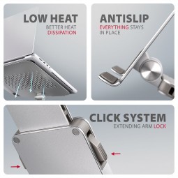 AXAGON STND-LR Stand with 360° Rotation for Laptops and Tablets Silver