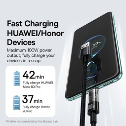 Baseus Gem USB A to USB C 100W fast charging cable 2m Black