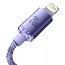 Baseus Crystal Shine USB-C Lightning Cable 20W 2m Purple