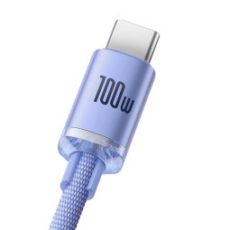 Baseus Crystal Shine USB-C USB-kábel 100W 2m Violet