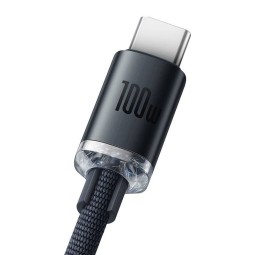 Baseus Crystal Shine USB - USB-C kábel 100W 2m Black