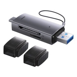Baseus Dual Output USB-A & Type-C to SD TF Card Reader Grey