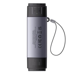 Baseus Dual Output USB-A & Type-C to SD TF Card Reader Grey