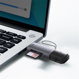 Baseus Dual Output USB-A & Type-C to SD TF Card Reader Grey