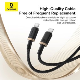 Baseus Dura Series 100W Type-C to Type-C Fast Charging cable 1m Gold Black