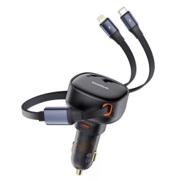 Baseus Enjoyment Pro 60W Type-C and Lightning Car Charger Black