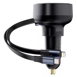 Baseus Enjoyment Pro USB-C + Lightning 60W Car Charger Black