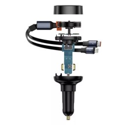 Baseus Enjoyment Pro USB-C + Lightning 60W Car Charger Black